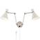 Paloma White and Brushed Nickel 2-Light Plug-In Swing Arm Wall Lamp