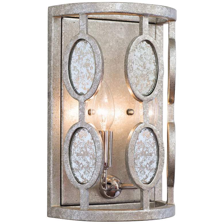 Image 1 Palomar 13" High Vintage Silver Leaf 2-Light Wall Sconce