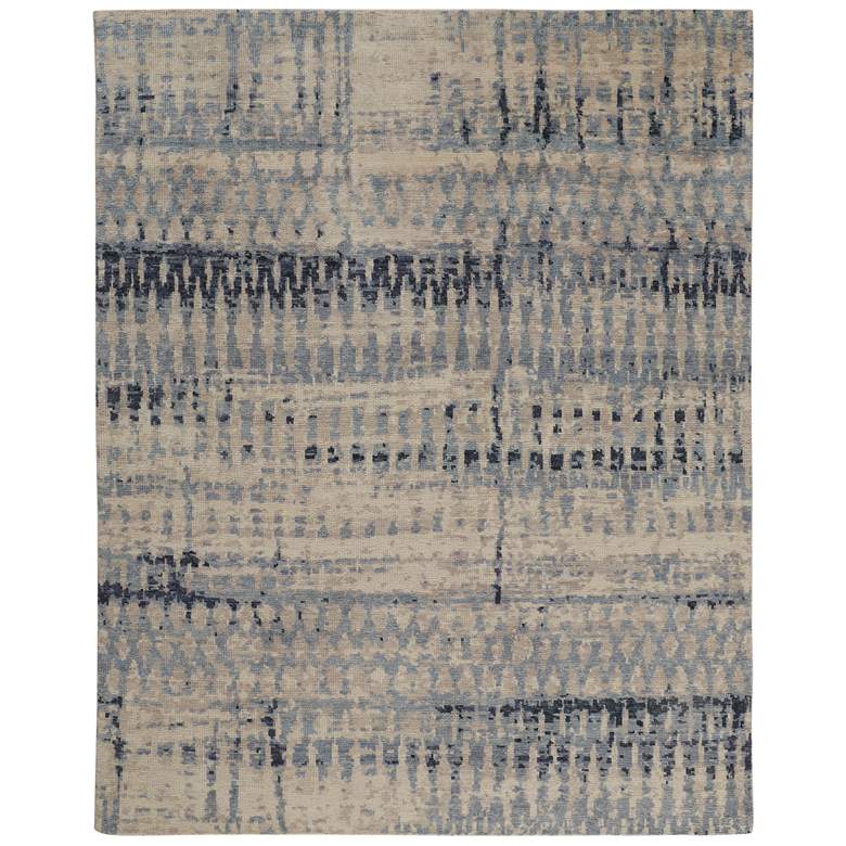Image 1 Palomar Transitional Abstract Hand Knotted Blue Area Rug 6631F