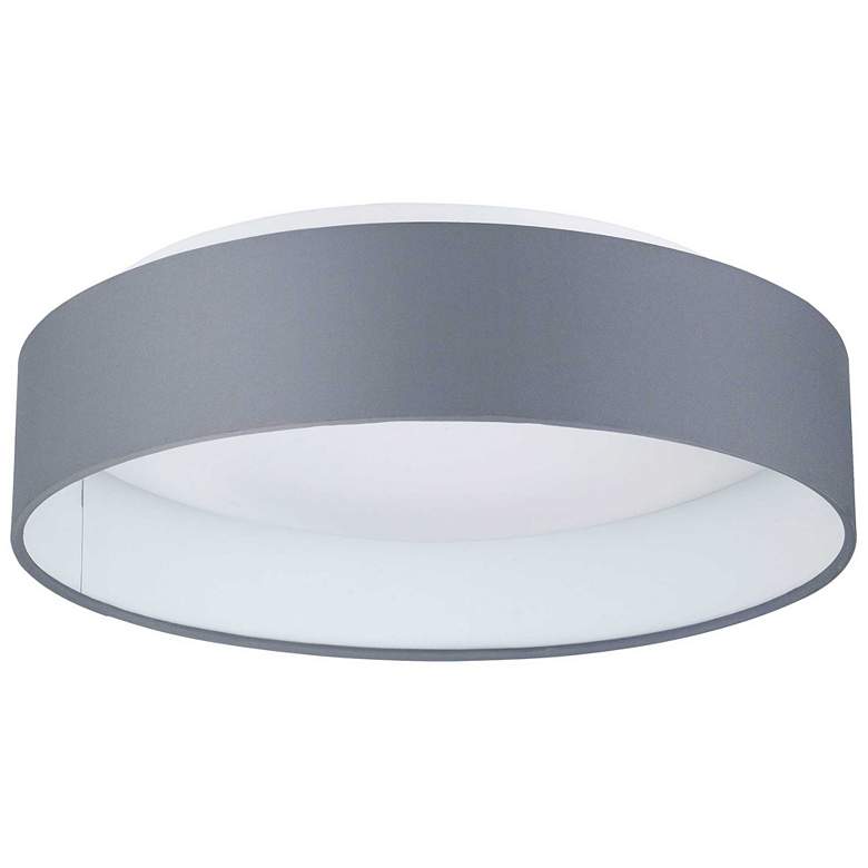 Image 1 Palomaro - 16 inch LED Ceiling Light - White Glass - Charcoal Grey Fabric