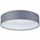 Palomaro - 16 inch LED Ceiling Light - White Glass - Charcoal Grey Fabric