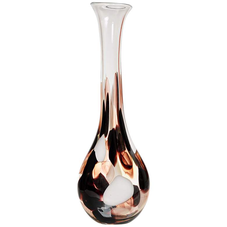 Image 1 Palomas Large 26 inch High Brown, White and Black Glass Vase