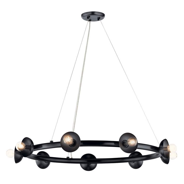 Image 5 Palta 34.5 Inch 9 Light Chandelier in Black more views