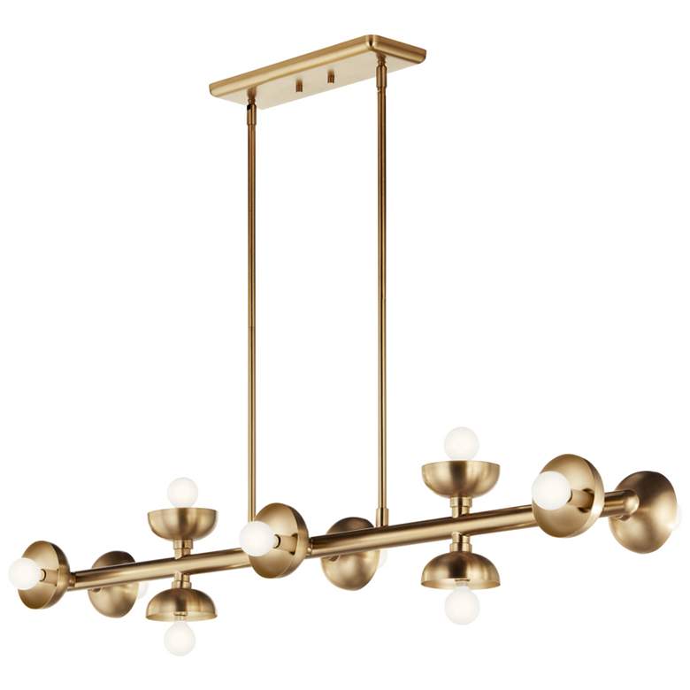 Image 1 Palta 48 Inch 10 Light Linear Chandelier in Champagne Bronze