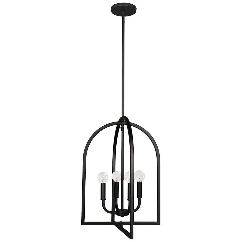 Image 2 Pamela 16" Wide 4 Light Matte Black Pendant
