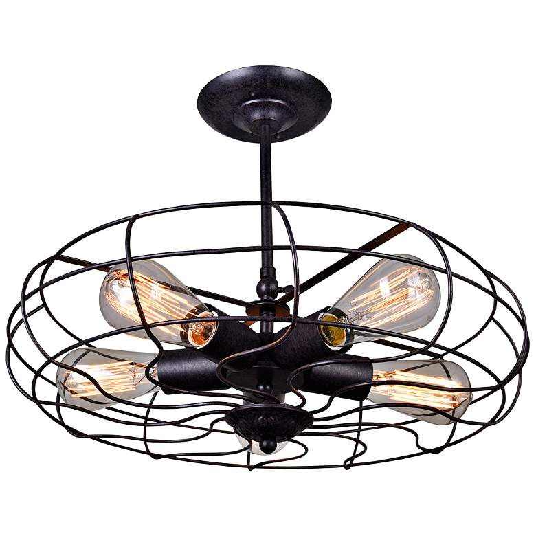 Image 1 Pamela 19" Wide Rust 5-Light Ceiling Light