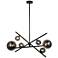 Pamela 27" Wide Black 6-Light Island Chandelier