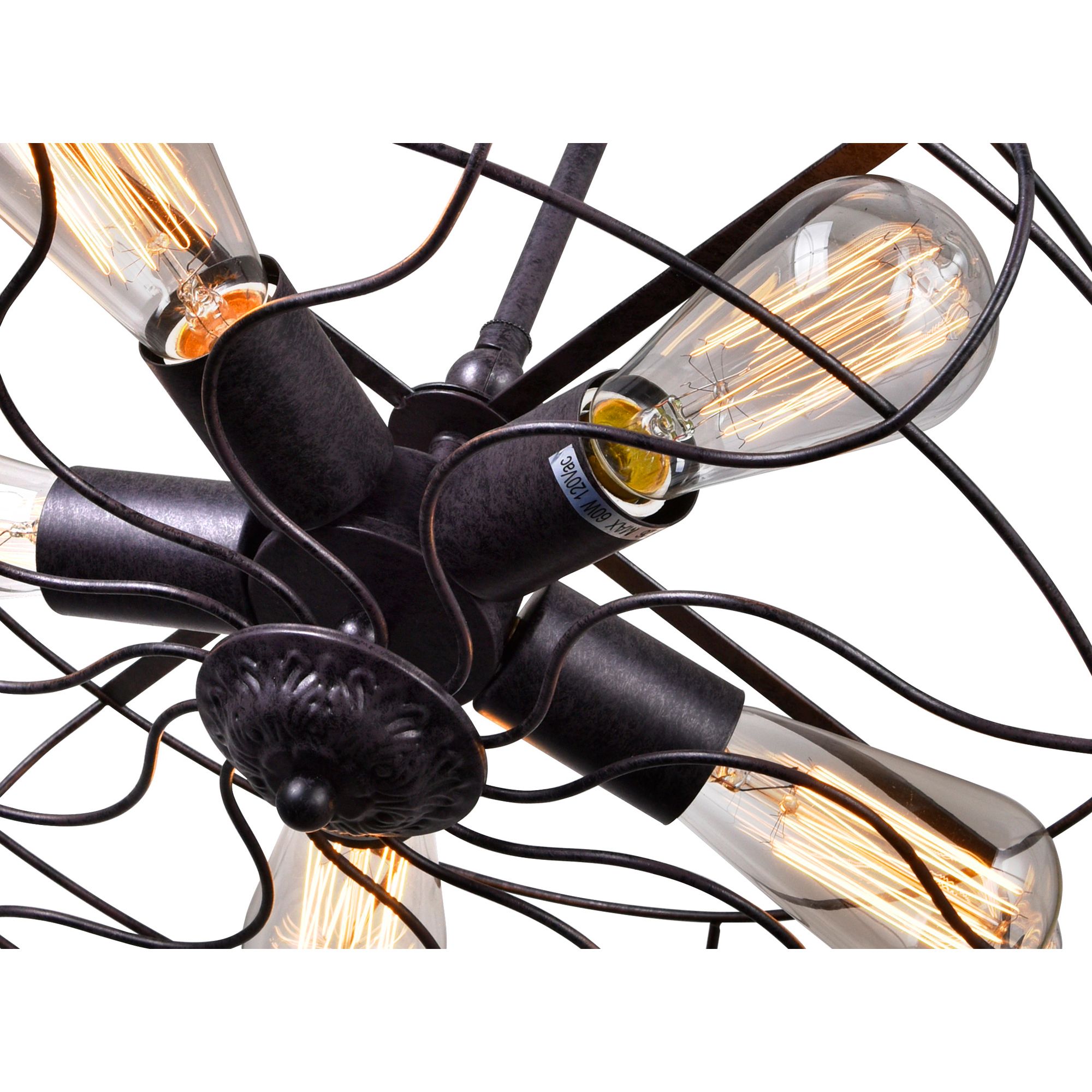 Image 3 Pamela 5 Light 19in Rust Flush Mount more views