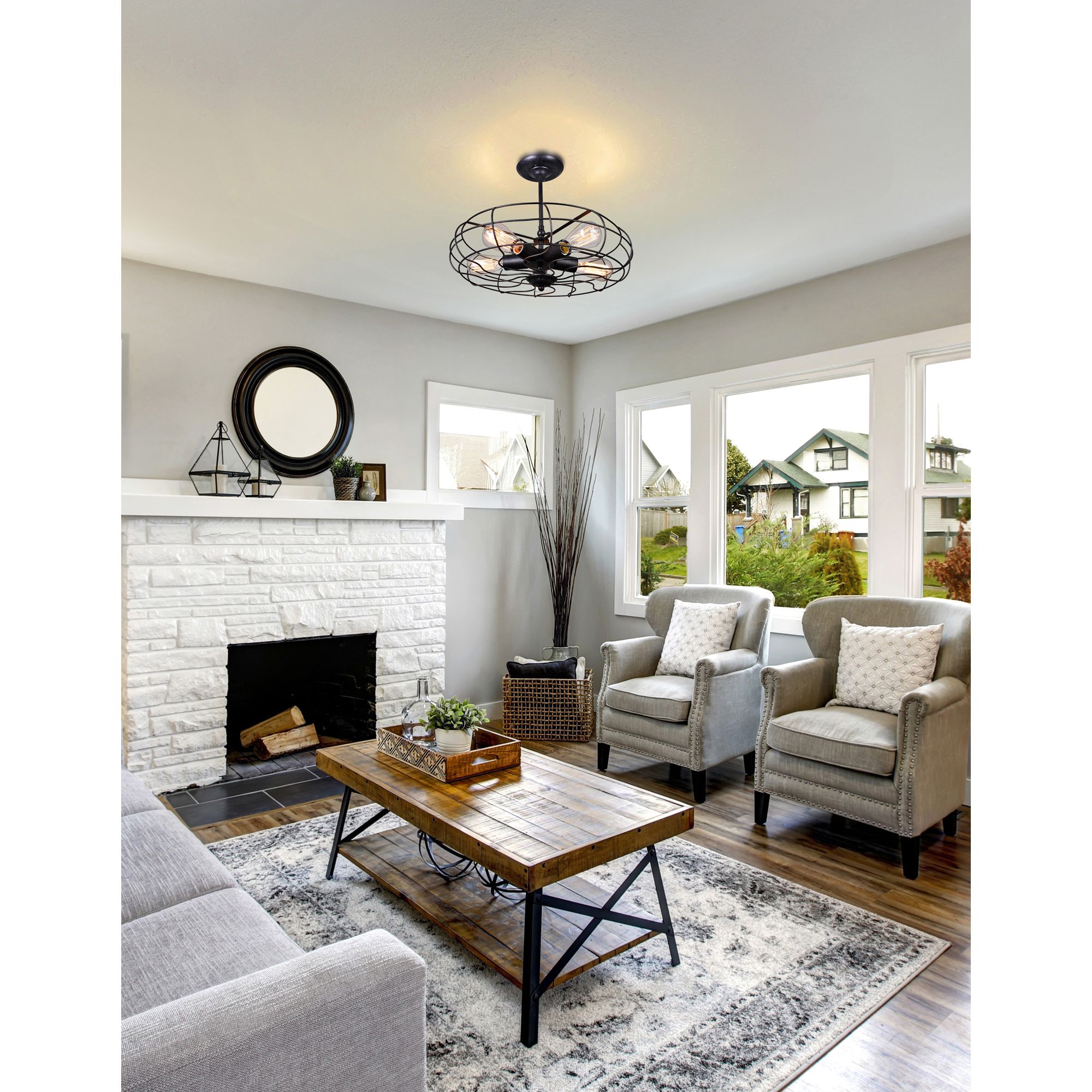 Image 4 Pamela 5 Light Flush Mount With Antique Copper Finish more views