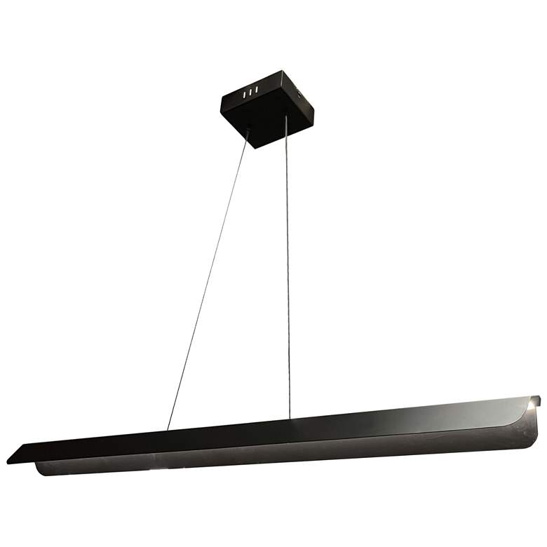 Image 1 Pamelyn 48" Wide Matte Black 30W Pendant With Metal Shade