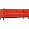 Panache 84" Wide Atomic Red Fabric Tufted Sofa