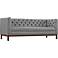 Panache Expectation 84" Wide Gray Fabric Tufted Sofa