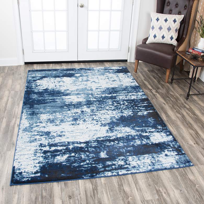 Image 1 Panache PN6988 5&#39;3 inchx7&#39;6 inch Blue and Ivory Area Rug