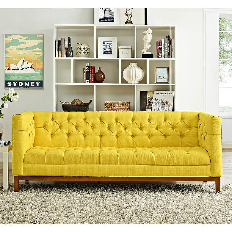 Image 1 Panache Sunny 84 inch Wide Fabric Tufted Sofa
