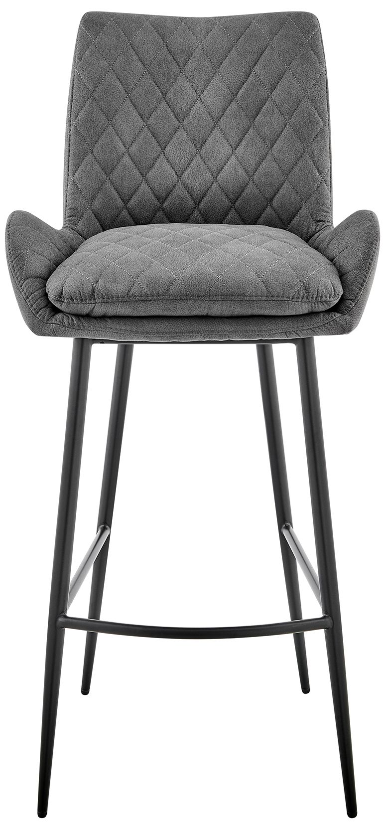 Image 3 Panama 31 in. Barstool in Black Matte Powder Coating, Charcoal Fabric more views