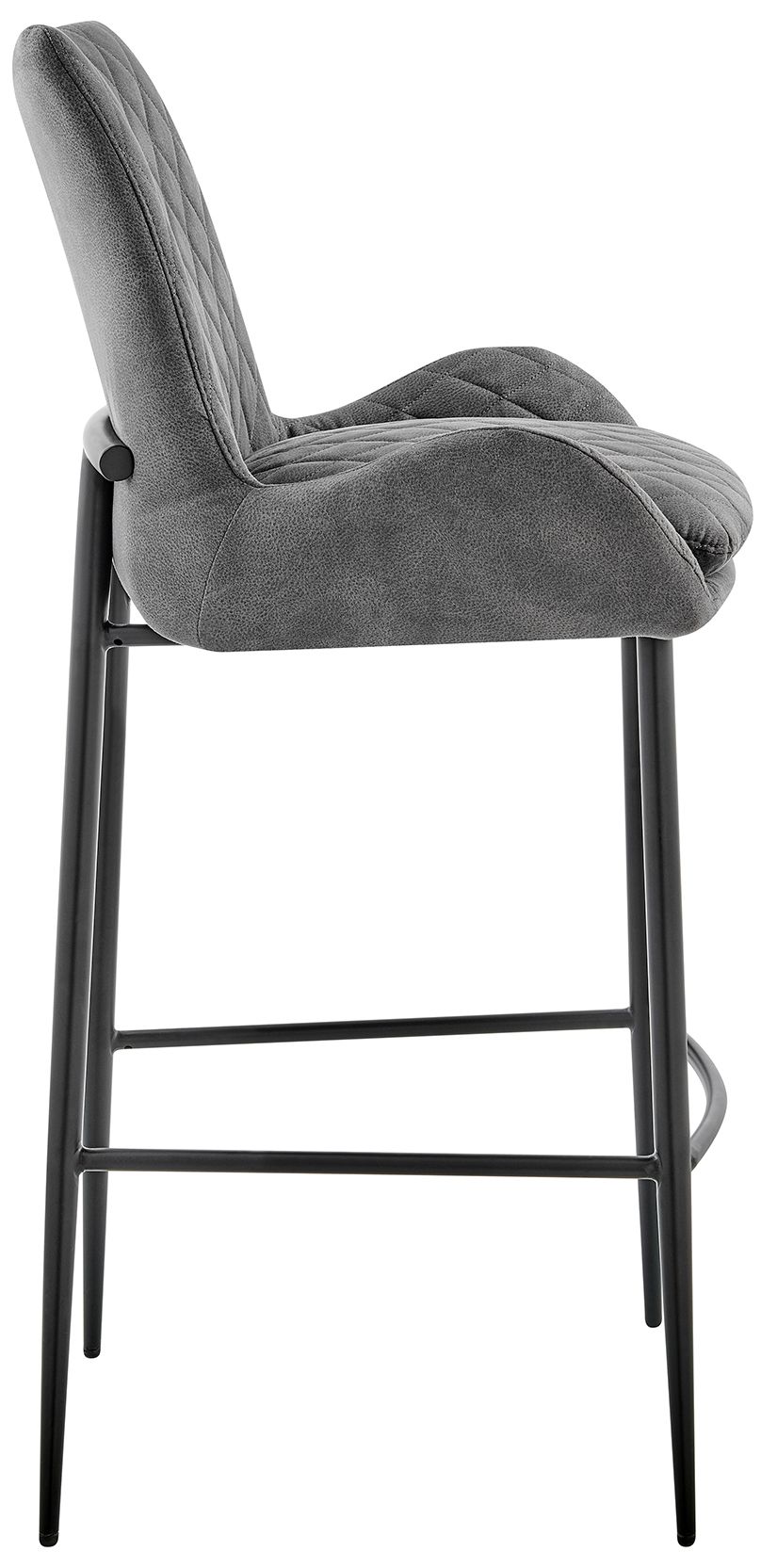 Image 4 Panama 31 in. Barstool in Black Matte Powder Coating, Charcoal Fabric more views