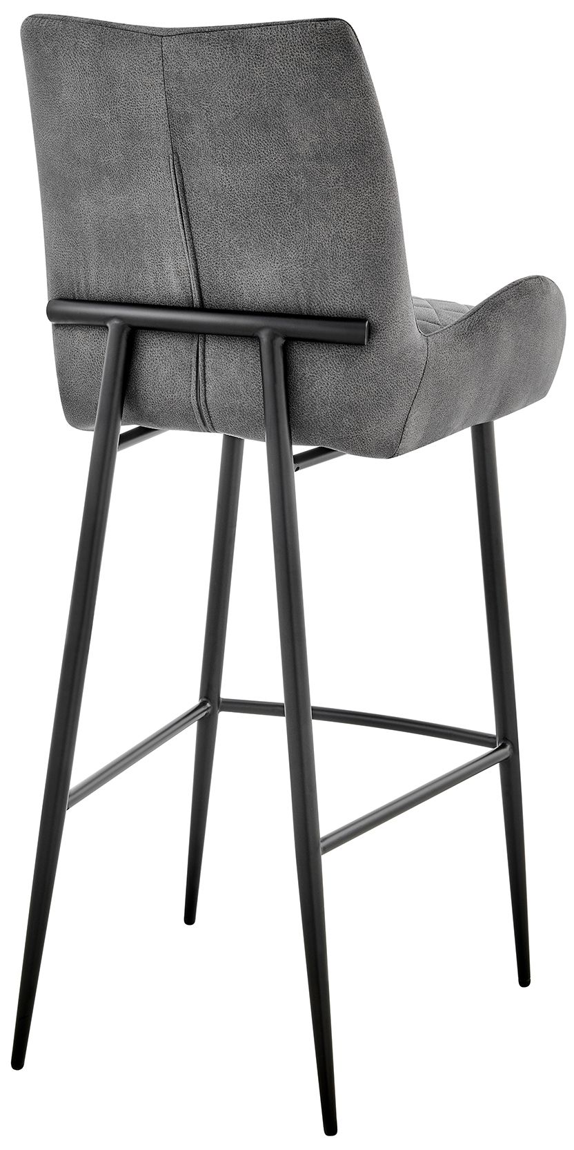 Image 5 Panama 31 in. Barstool in Black Matte Powder Coating, Charcoal Fabric more views