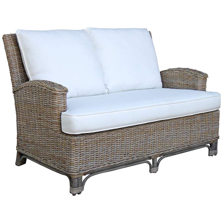 Image 1 Panama Jack 55 inch Wide Exuma Kubu Gray Wicker Loveseat