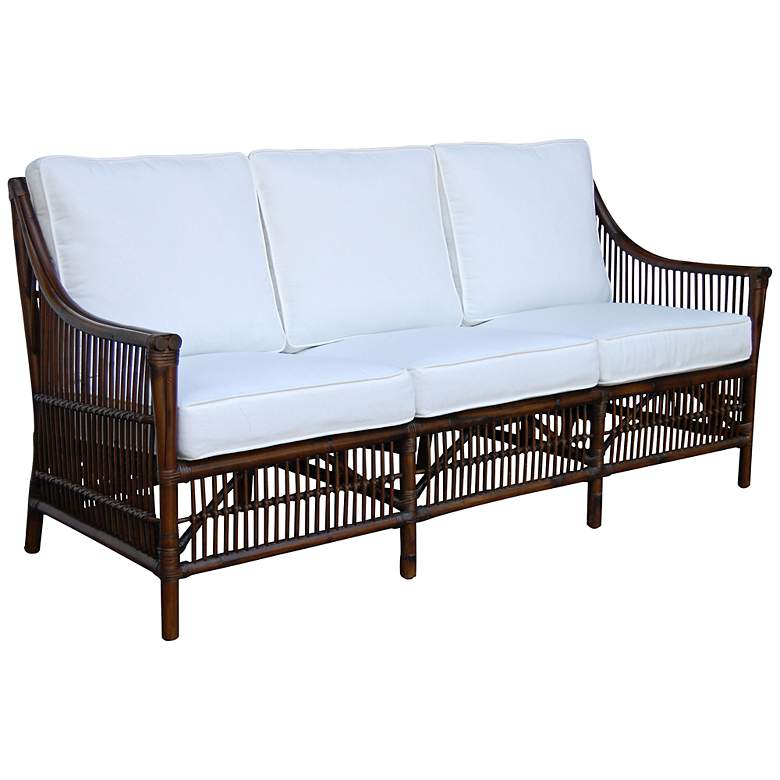 Image 1 Panama Jack 74" Wide Bora Bora Cushioned Rattan Sofa