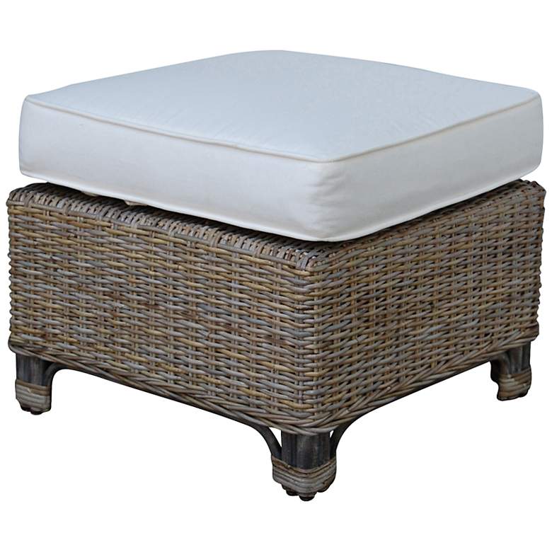 Image 1 Panama Jack Exuma 23" Wide Kubu Gray Wicker Ottoman