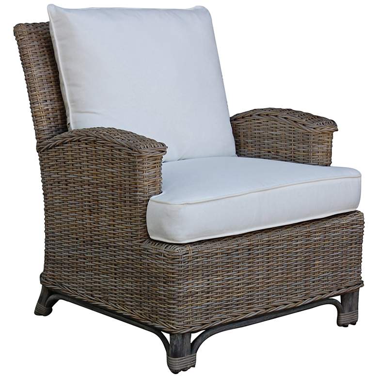 Image 1 Panama Jack Exuma Cushioned Kubu Gray Wicker Lounge Chair