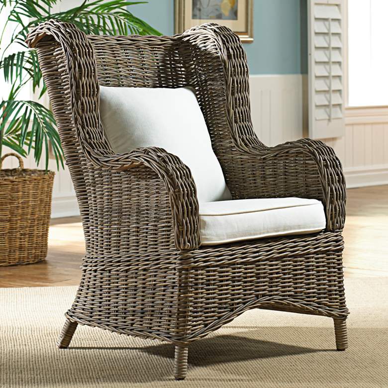 Image 1 Panama Jack Exuma Kubu Gray Wicker Occasional Chair