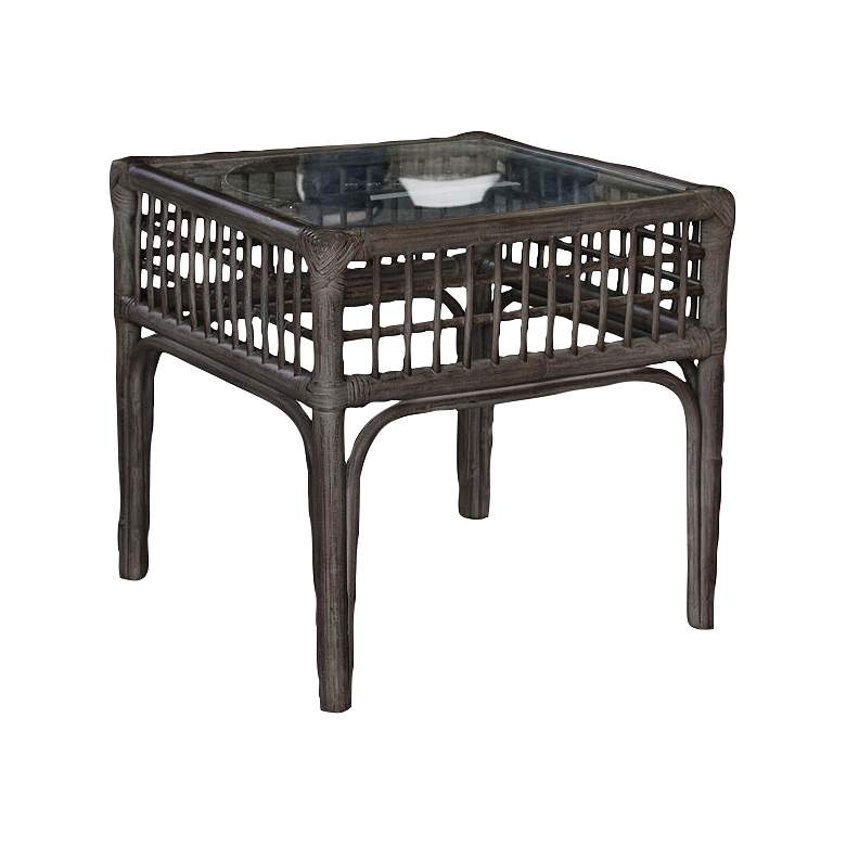 Image 1 Panama Jack Millbrook 20" Wide Kubu Gray Rattan End Table