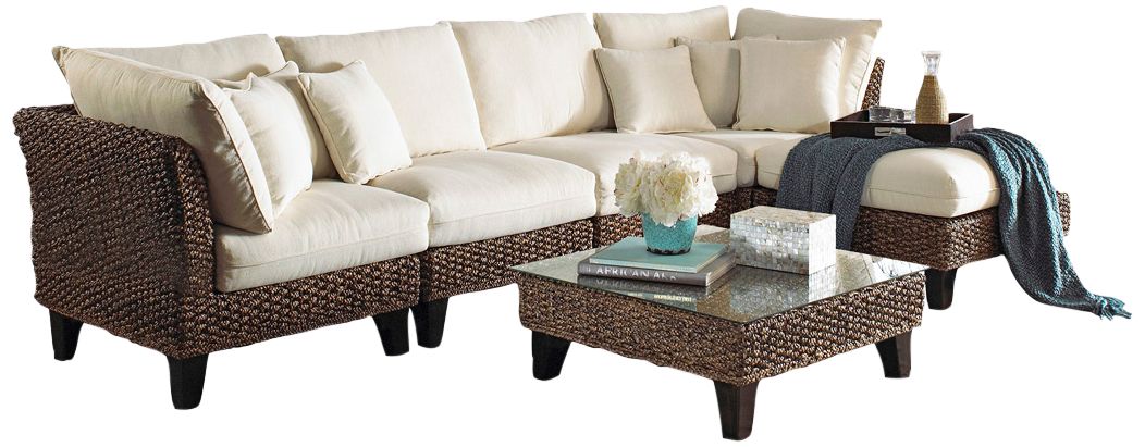 Rattan sectional sofa discount indoor