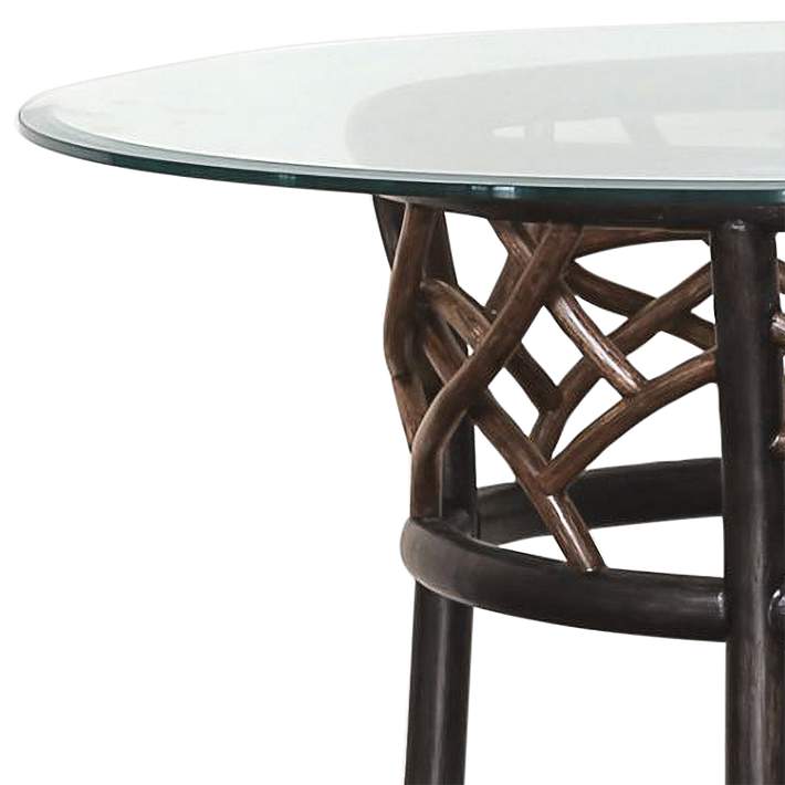 Panama Jack 42" Wide Black and Tan Rattan Dining Table - #576W0 | Lamps Plus