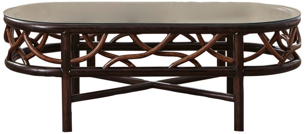 black rattan coffee table