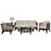 Panama Jack Trinidad Black and Tan Rattan 5-Piece Living Room Set