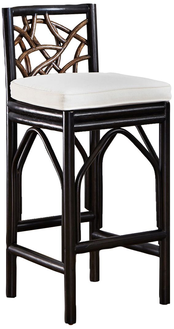 black rattan counter stool