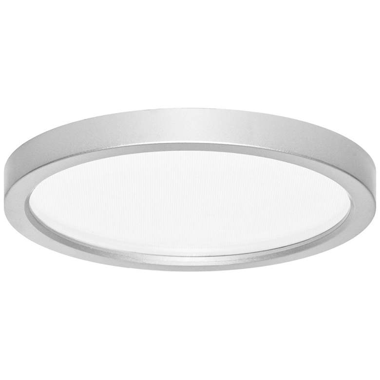 Image 2 Pancake Disc 5 1/2 inch Round Nickel LED Outdoor Ceiling Light