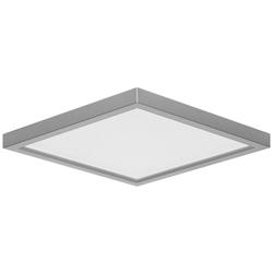 Pancake Disc 5 1/2&quot; Square Nickel LED Outdoor Ceiling Light