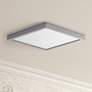 Pancake Disc 5 1/2" Square Nickel LED Outdoor Ceiling Light