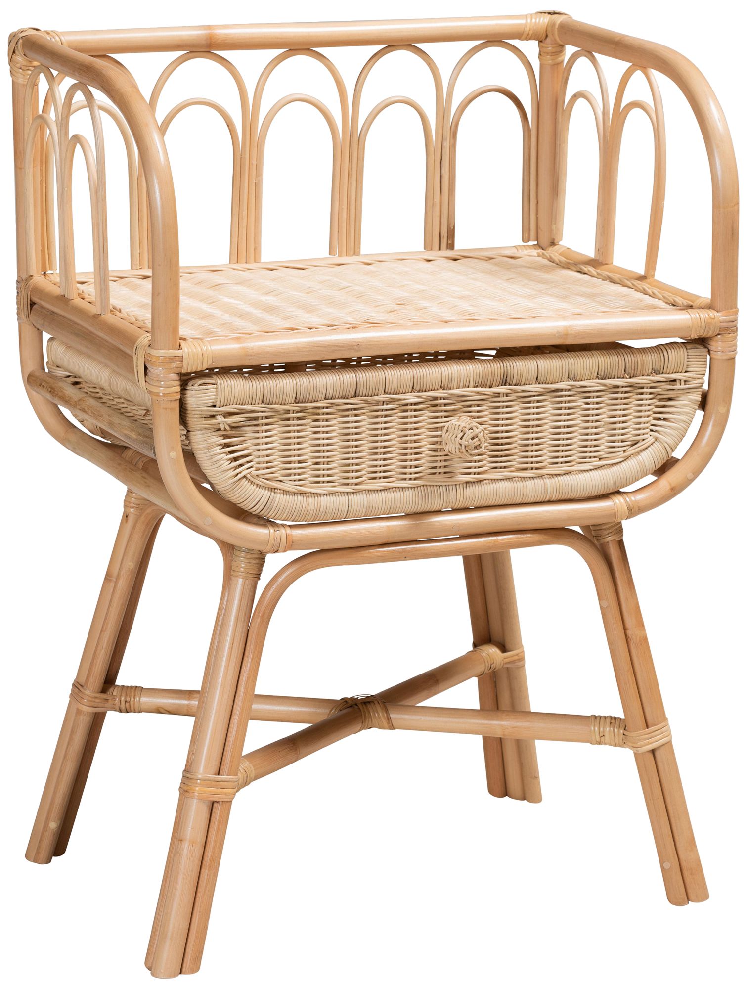 Image 2 Panchali 23 1/2"W Natural Brown Rattan 1-Drawer Nightstand