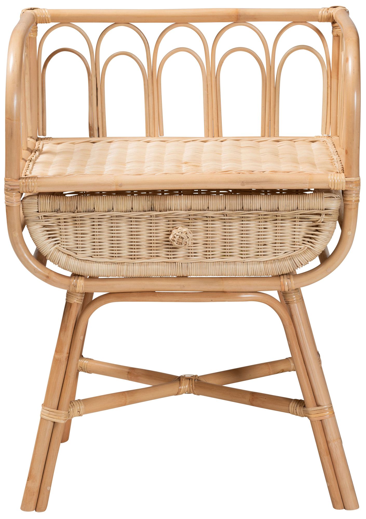 Image 7 Panchali 23 1/2"W Natural Brown Rattan 1-Drawer Nightstand more views