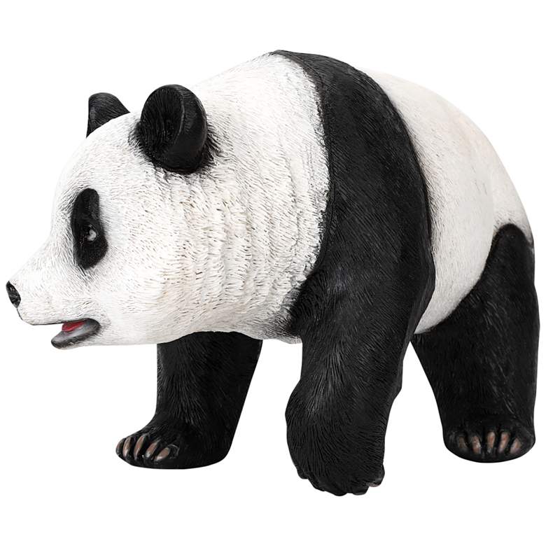 Image 2 Panda 15 inch High Black White Statue with Solar LED Spotlight more views