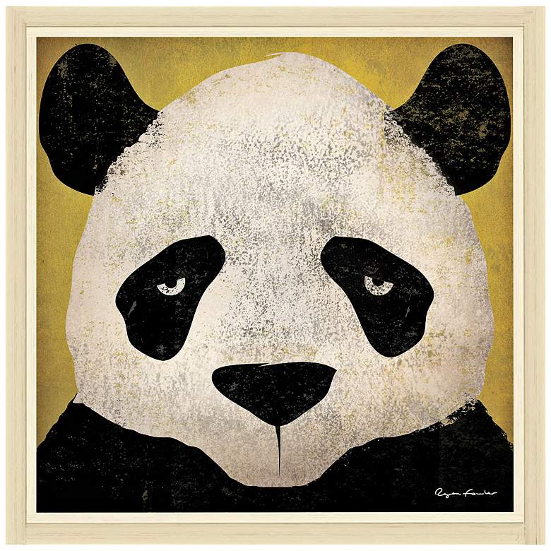 Image 1 Panda 24 inch Square Cream Framed Canvas Art