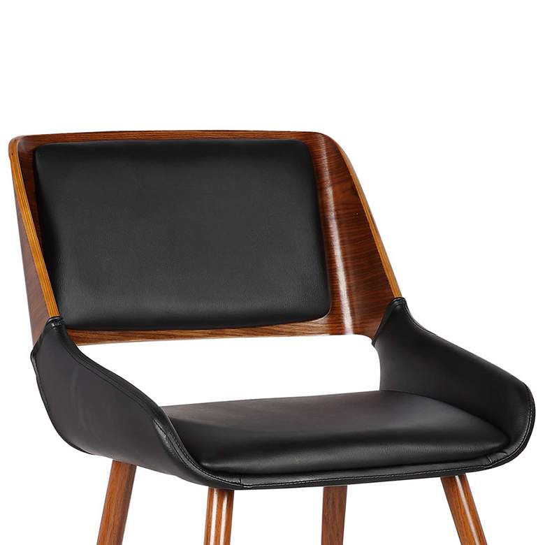Image 3 Panda Black Faux Leather and Walnut Wood Dining Chair more views