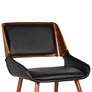 Panda Black Faux Leather and Walnut Wood Dining Chair