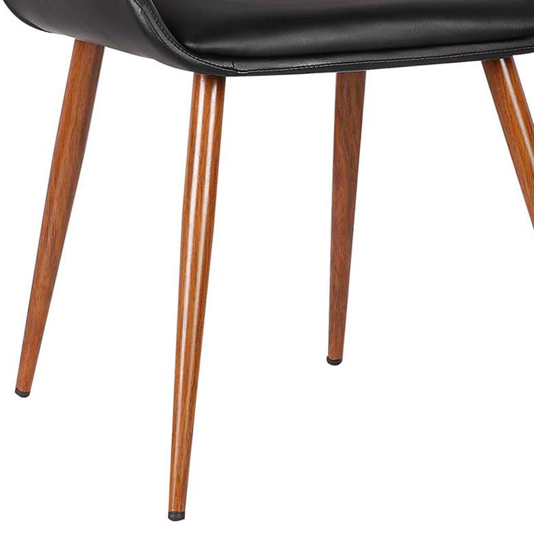 Image 4 Panda Black Faux Leather and Walnut Wood Dining Chair more views