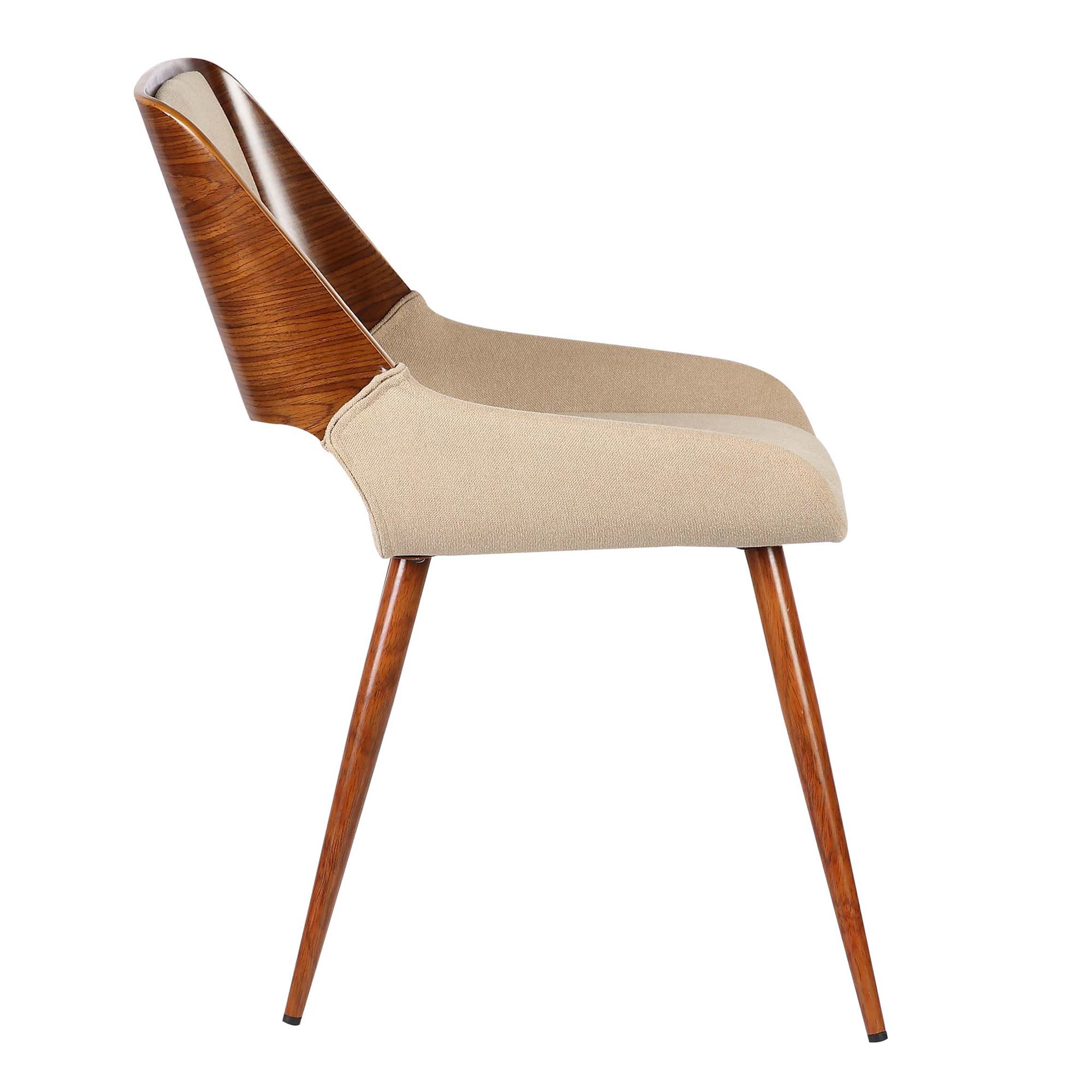 Image 4 Panda Dining Chair in Brown Fabric and Walnut Finish more views