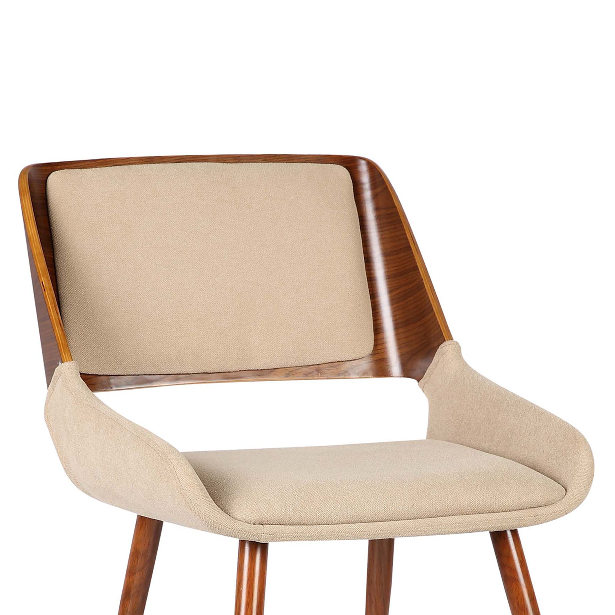 Image 6 Panda Dining Chair in Brown Fabric and Walnut Finish more views