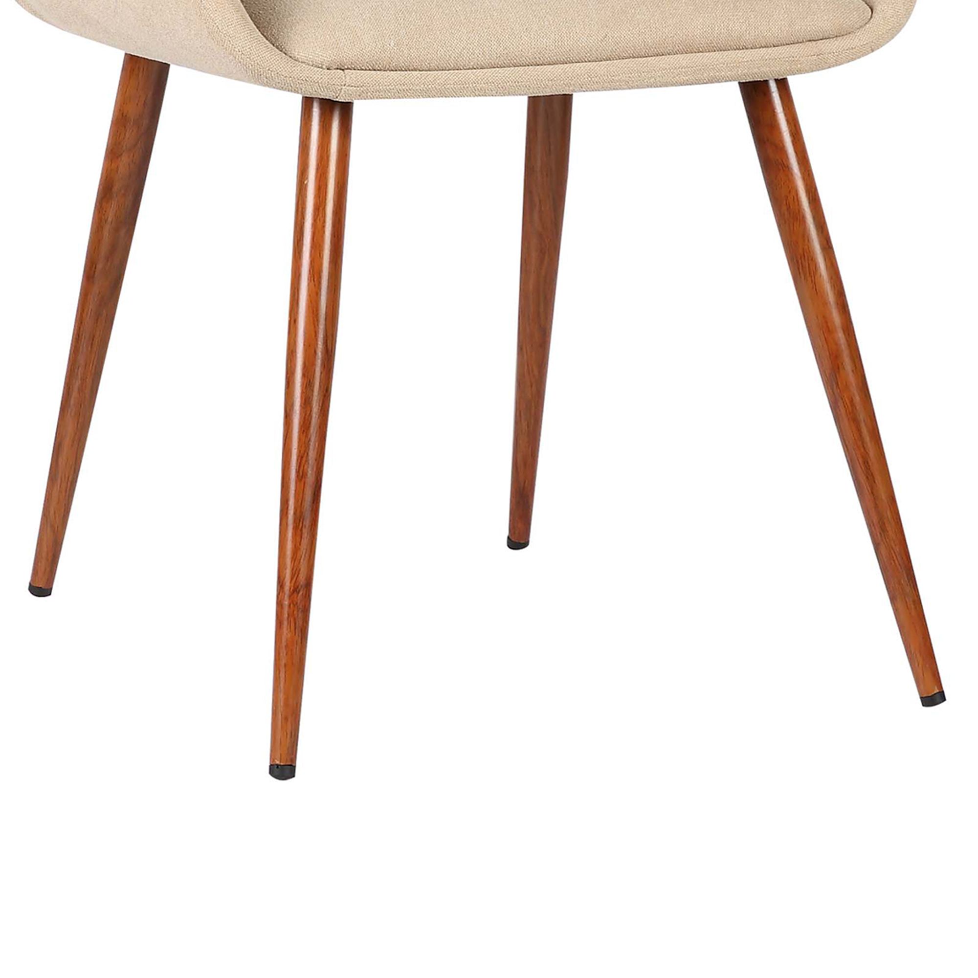 Panda Dining Chair in Brown Fabric and Walnut Finish