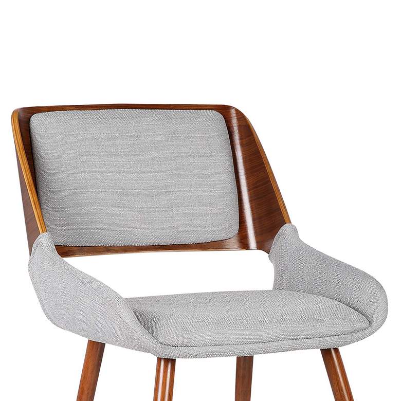 Image 2 Panda Gray Fabric and Walnut Wood Dining Chair more views