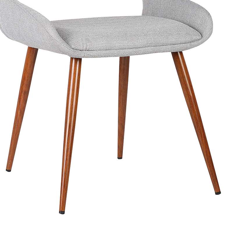 Image 3 Panda Gray Fabric and Walnut Wood Dining Chair more views