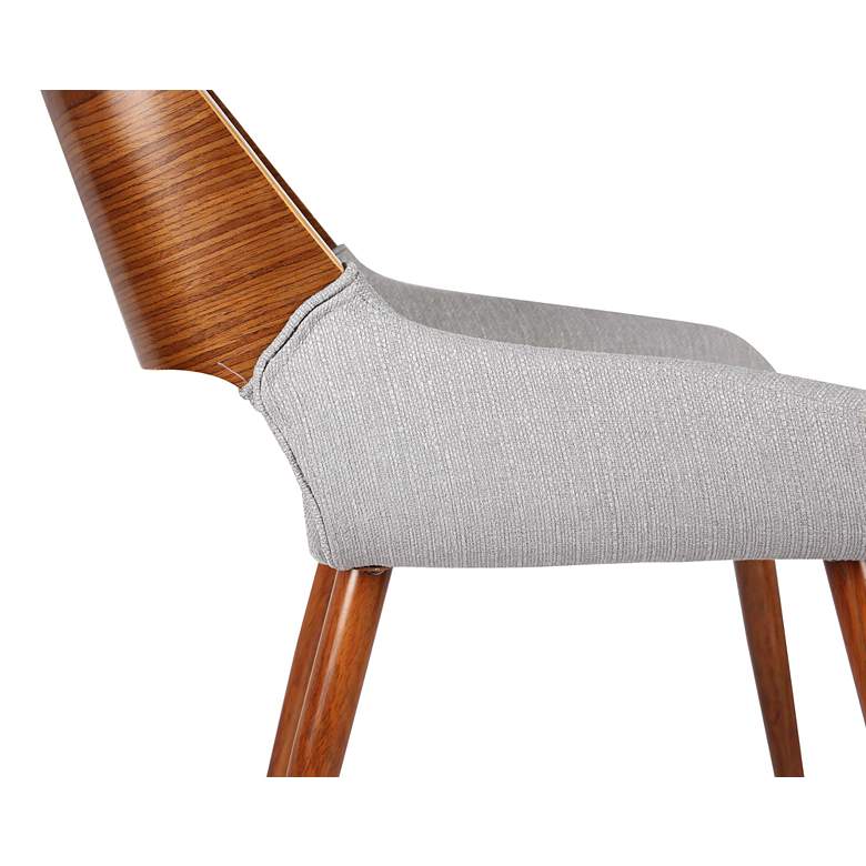 Image 4 Panda Gray Fabric and Walnut Wood Dining Chair more views