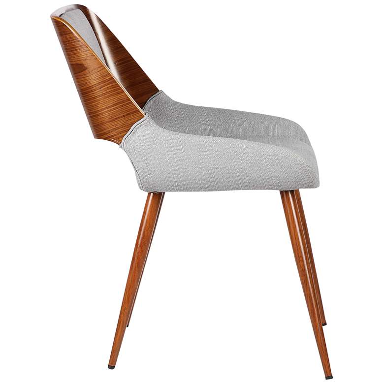 Image 5 Panda Gray Fabric and Walnut Wood Dining Chair more views