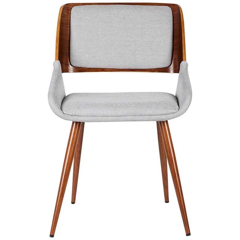 Image 6 Panda Gray Fabric and Walnut Wood Dining Chair more views